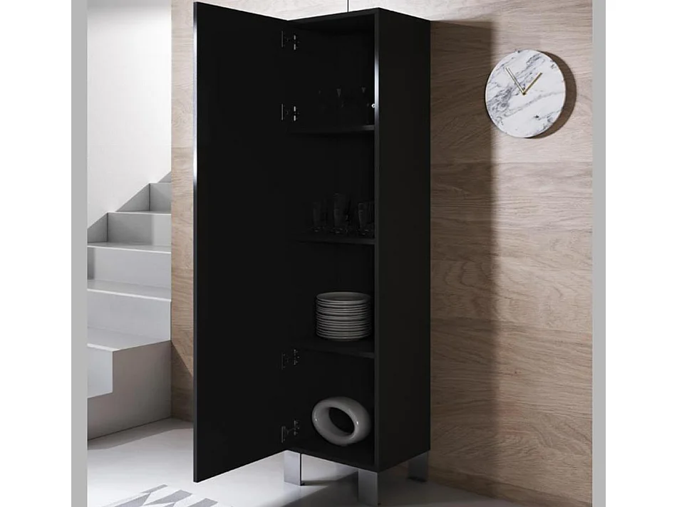 Vitrina para Salón comedor en Negro 40x29x177cm Luke V4