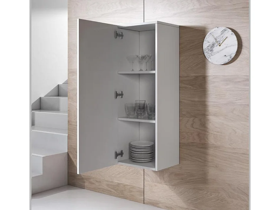 Vitrine pour Salon Salle à manger en Blanc 40x29x126cm Luke V1