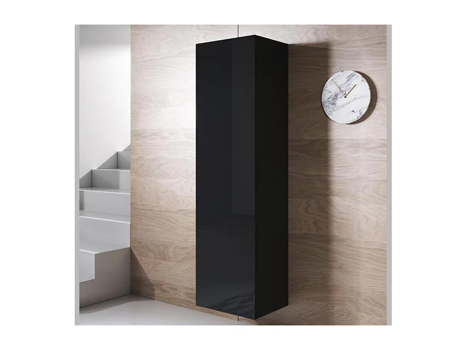 Vitrine pour Salon Salle à manger en Noir 40x29x165cm Luke V4