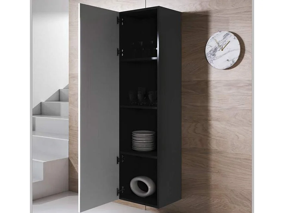 Vitrina para Salón comedor en Negro y Blanco 40x29x165cm Luke V4