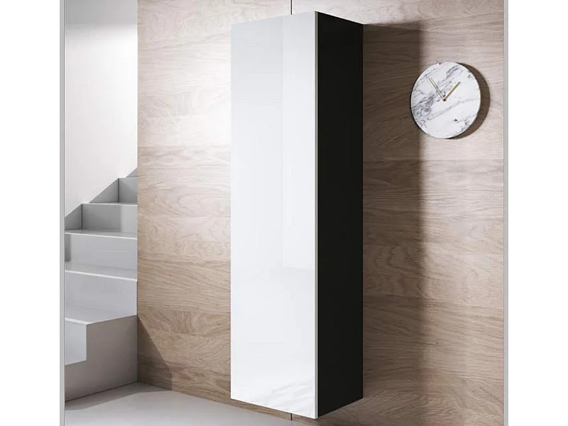 Vitrina para Salón comedor en Negro y Blanco 40x29x165cm Luke V4