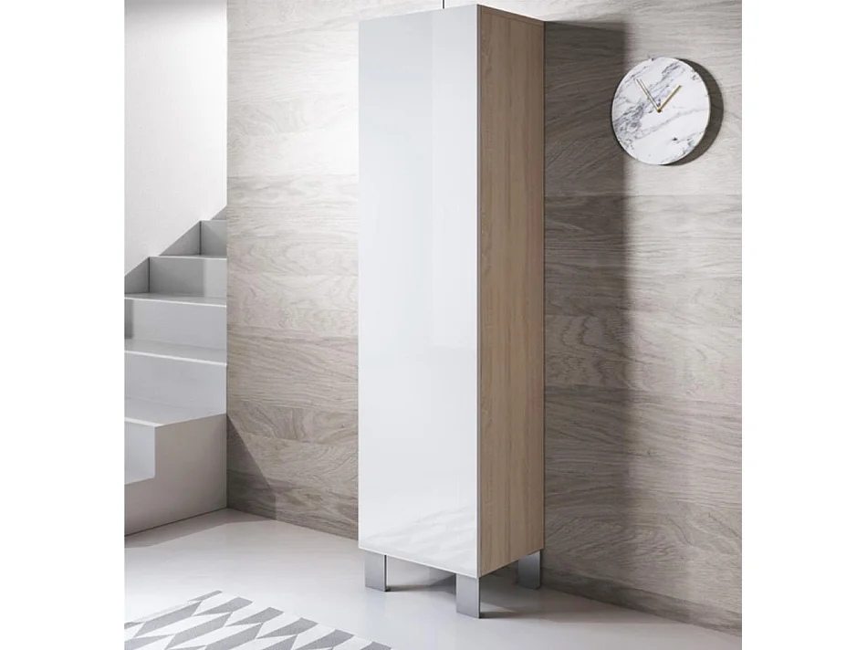 Vitrine pour Salon Salle à manger en Sonoma et Blanc 40x29x177cm Luke V4