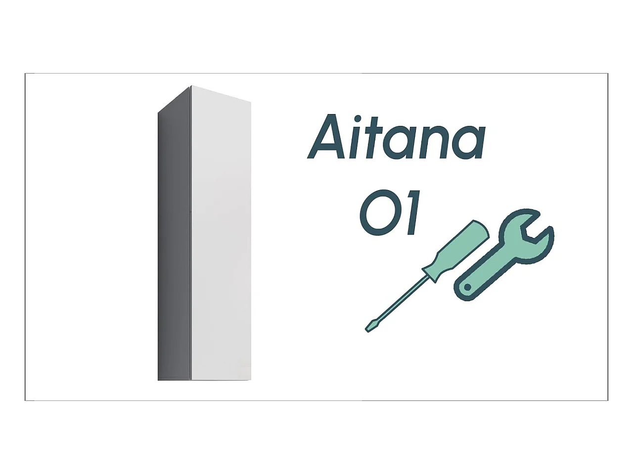 Armoire murale pour Salon Salle à manger en Blanc 30x30x120cm Aitana O1