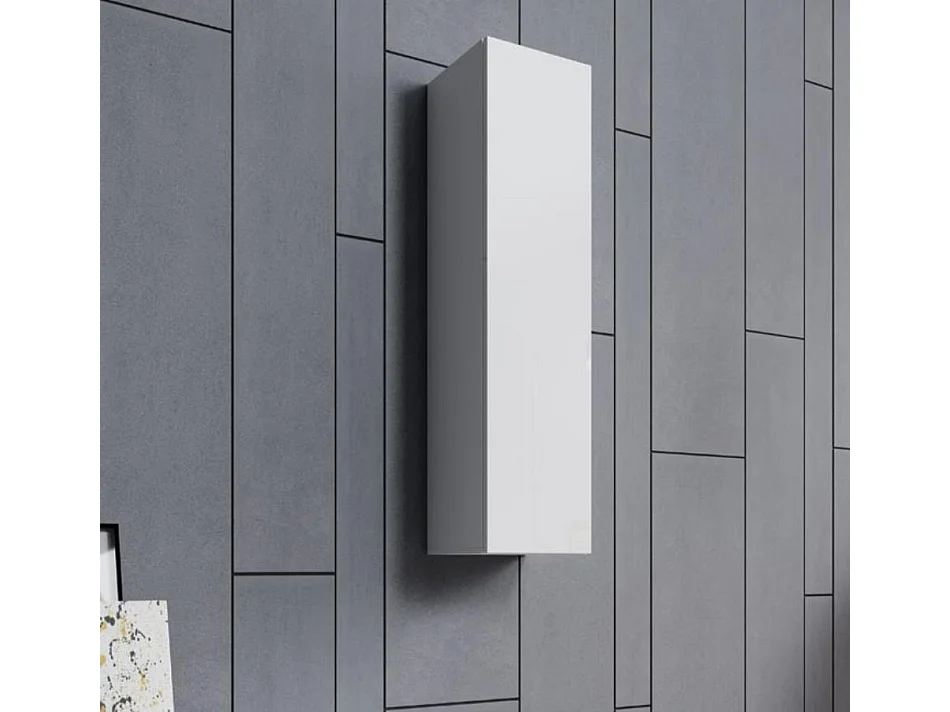 Armoire murale pour Salon Salle à manger en Blanc 30x30x120cm Aitana O1