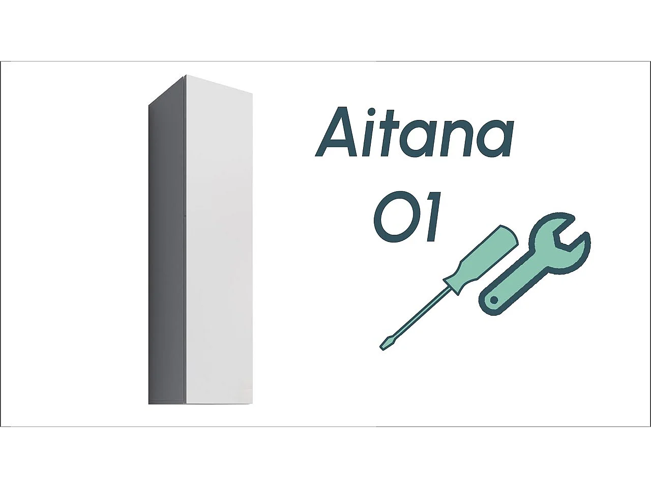 Armoire murale pour Salon Salle à manger en Blanc 30x30x120cm Aitana O1