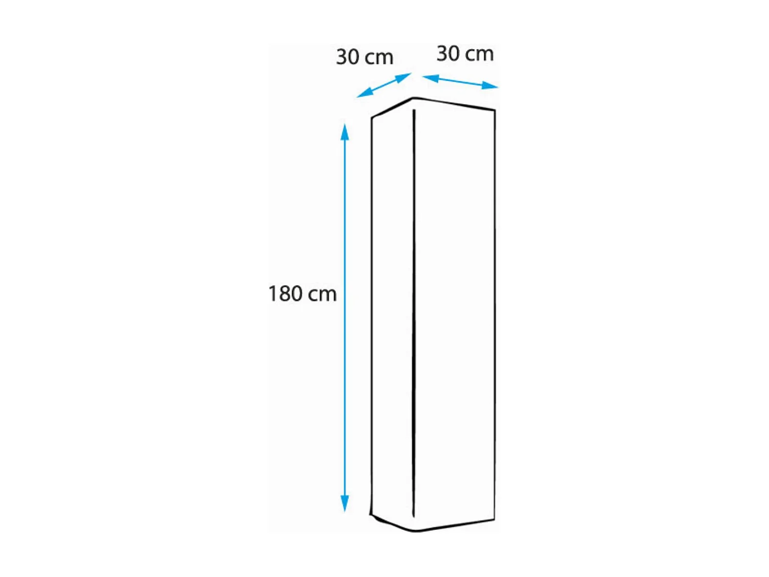 Armoire murale pour Salon Salle à manger en Blanc 30x30x180cm Aitana O2