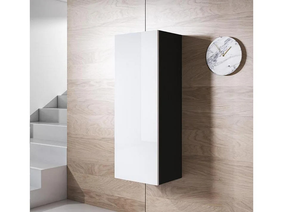 Vitrina para Salón comedor en Negro y Blanco 40x29x126cm Luke V1