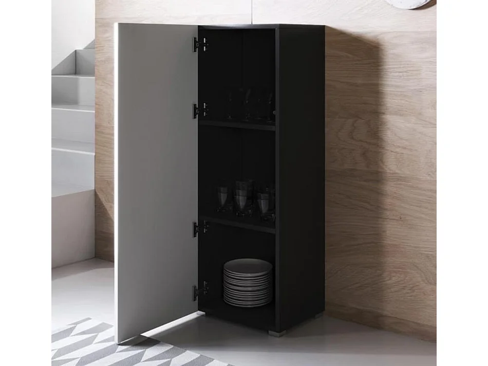 Vitrina para Salón comedor en Negro y Blanco 40x29x128cm Luke V1