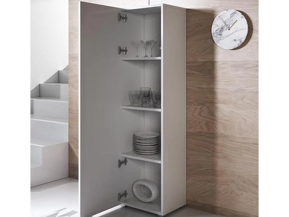 Vitrine pour Salon Salle à manger en Blanc 40x29x167cm Luke V4