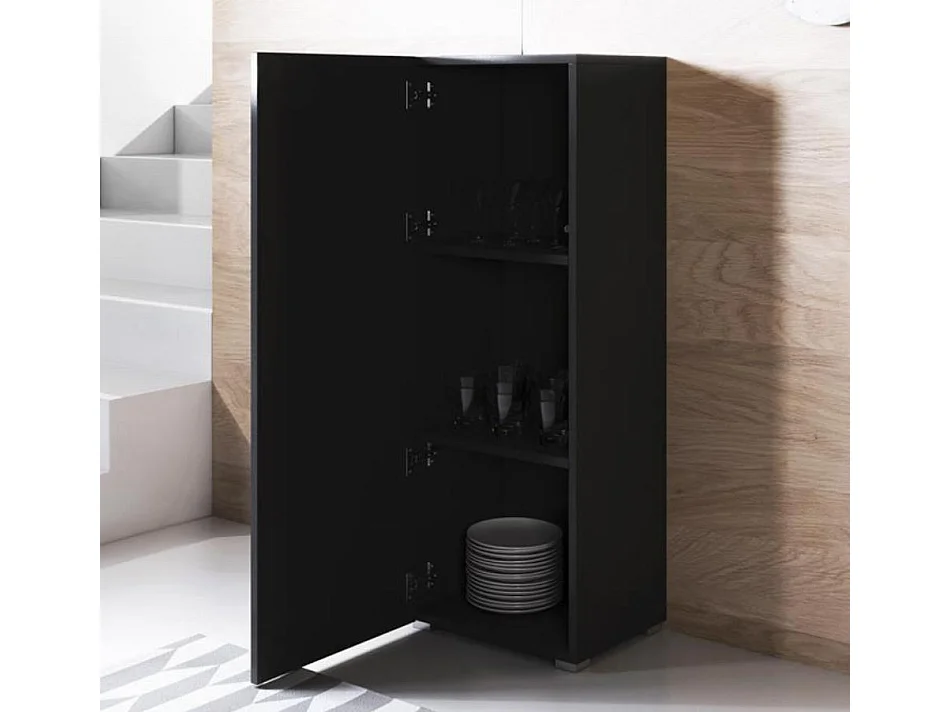 Vitrina para Salón comedor en Negro 40x29x128cm Luke V1