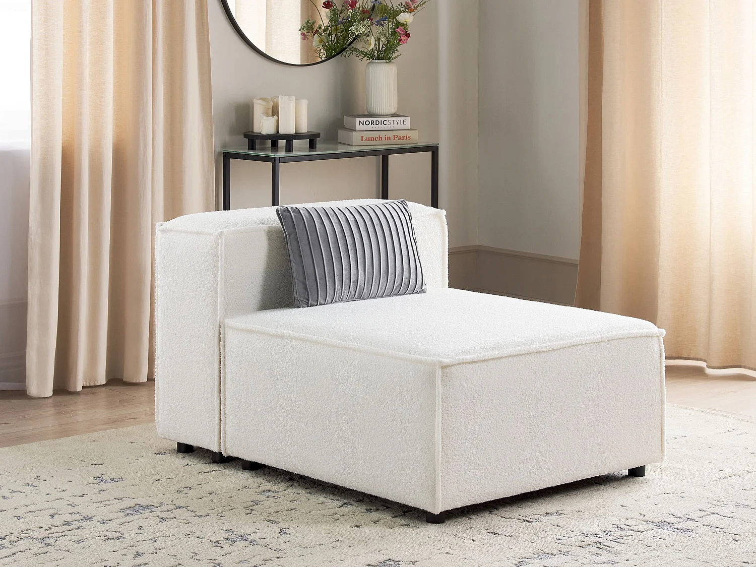 Module fauteuil ARDAL Bouclé Blanc cassé