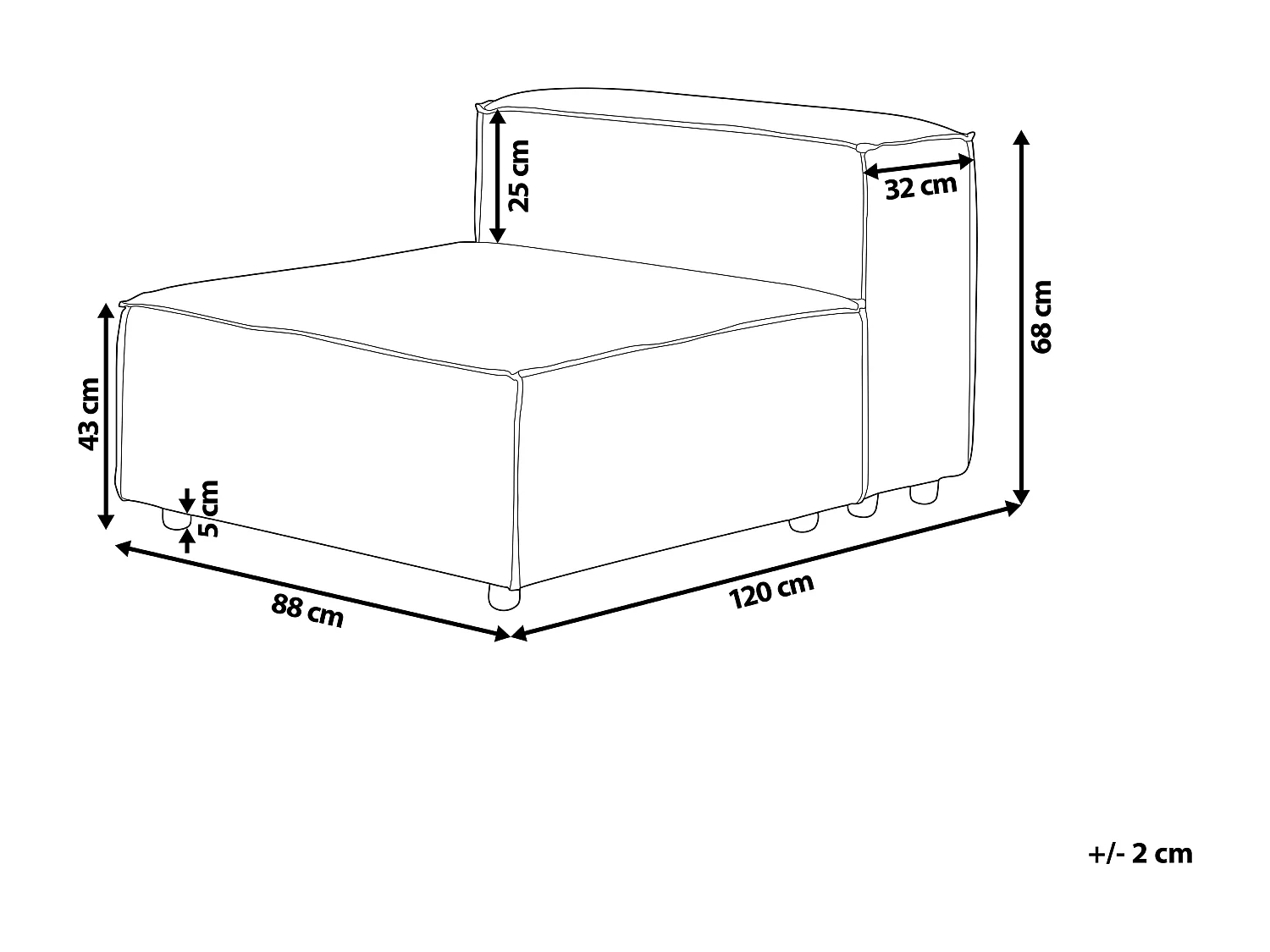 Module fauteuil ARDAL Bouclé Blanc cassé