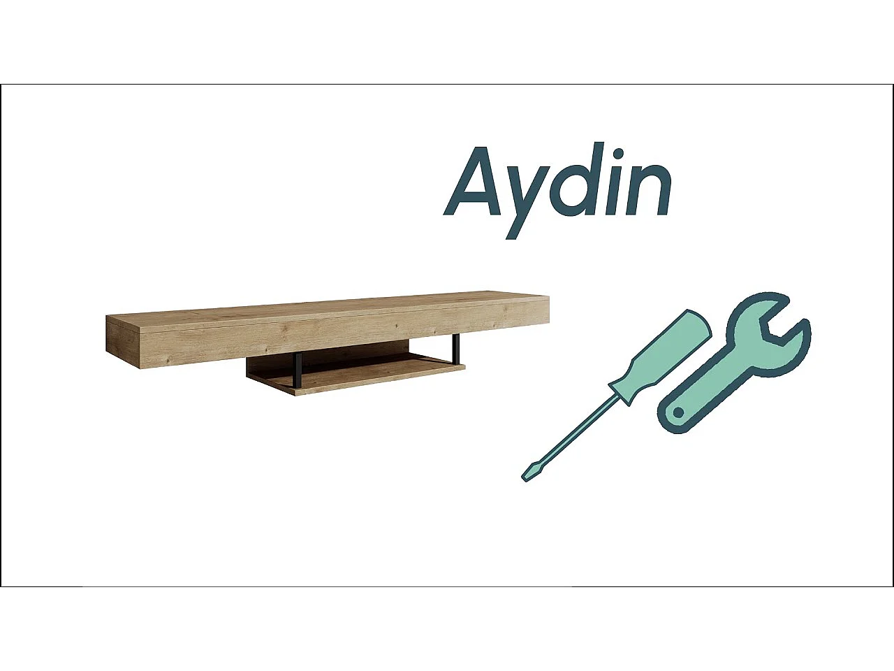 Mueble TV colgante para Salón comedor en Negro 150x29,6x22cm Aydin