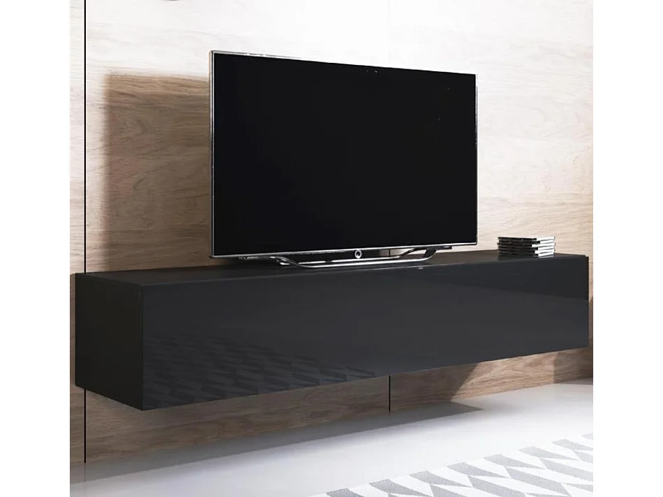 Mueble TV para Salón comedor en Negro 160x40x30cm Luke H2