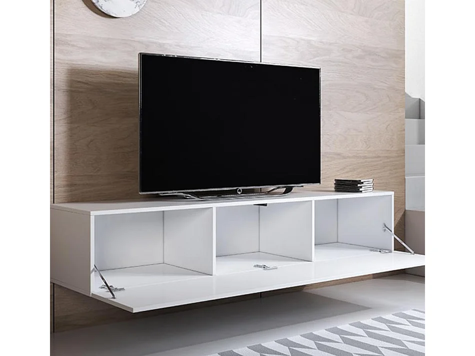 Mueble TV para Salón comedor en Blanco 160x40x30cm Luke H2