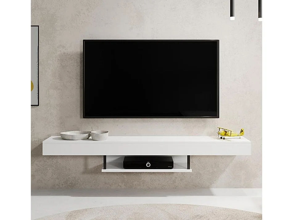 Mueble TV colgante para Salón comedor en Blanco 150x29,6x22cm Aydin