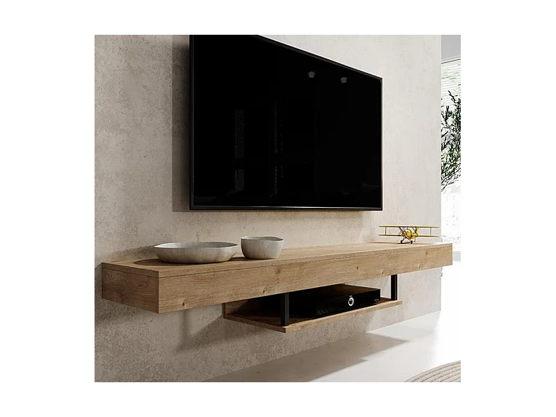 Mueble TV colgante para Salón comedor en Safir 150x29,6x22cm Aydin