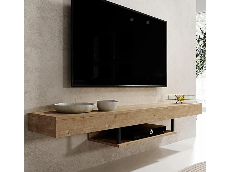 Meuble TV suspendu pour Salon Salle à manger en Safir 150x29,6x22cm Aydin