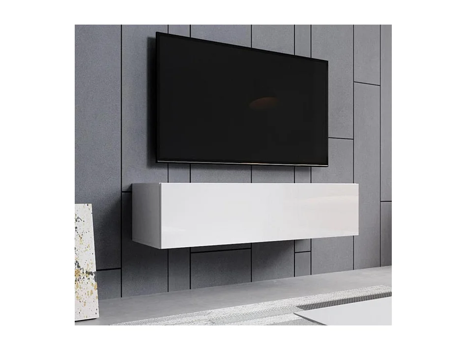 Mueble TV colgante para Salón comedor en Blanco 120x40x30cm Aitana M1