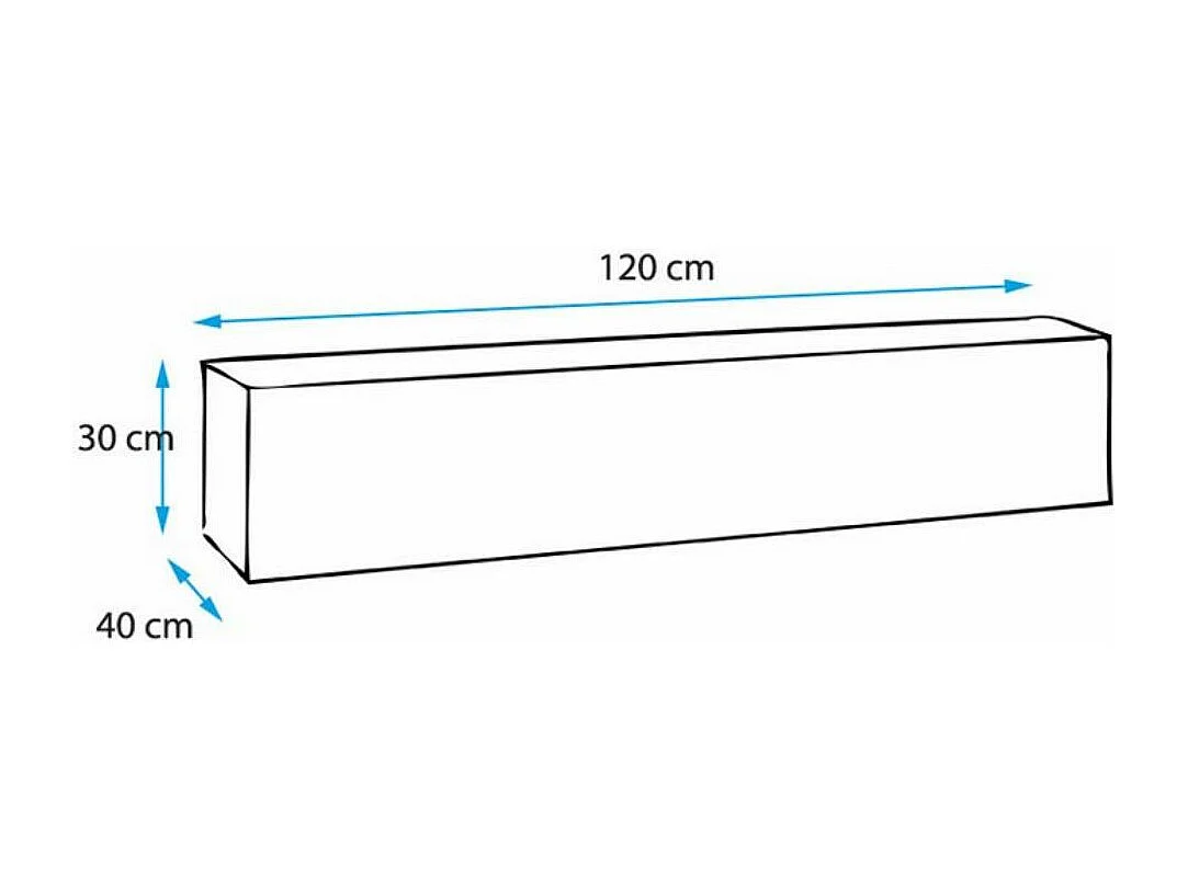 Meuble TV suspendu pour Salon Salle à manger en Blanc 120x40x30cm Aitana M1