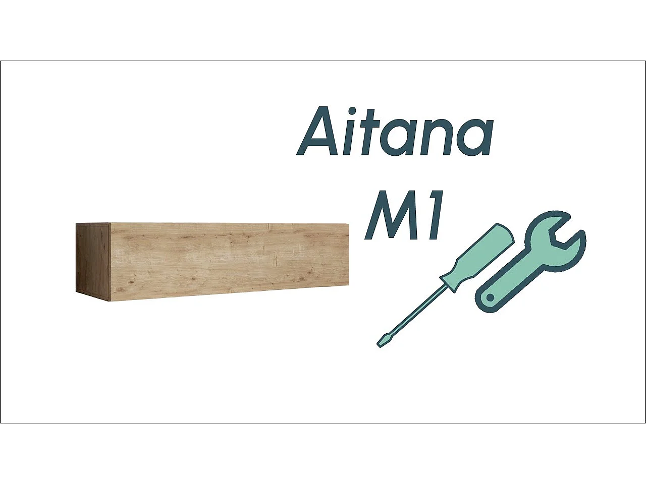 Meuble TV suspendu pour Salon Salle à manger en Blanc 120x40x30cm Aitana M1