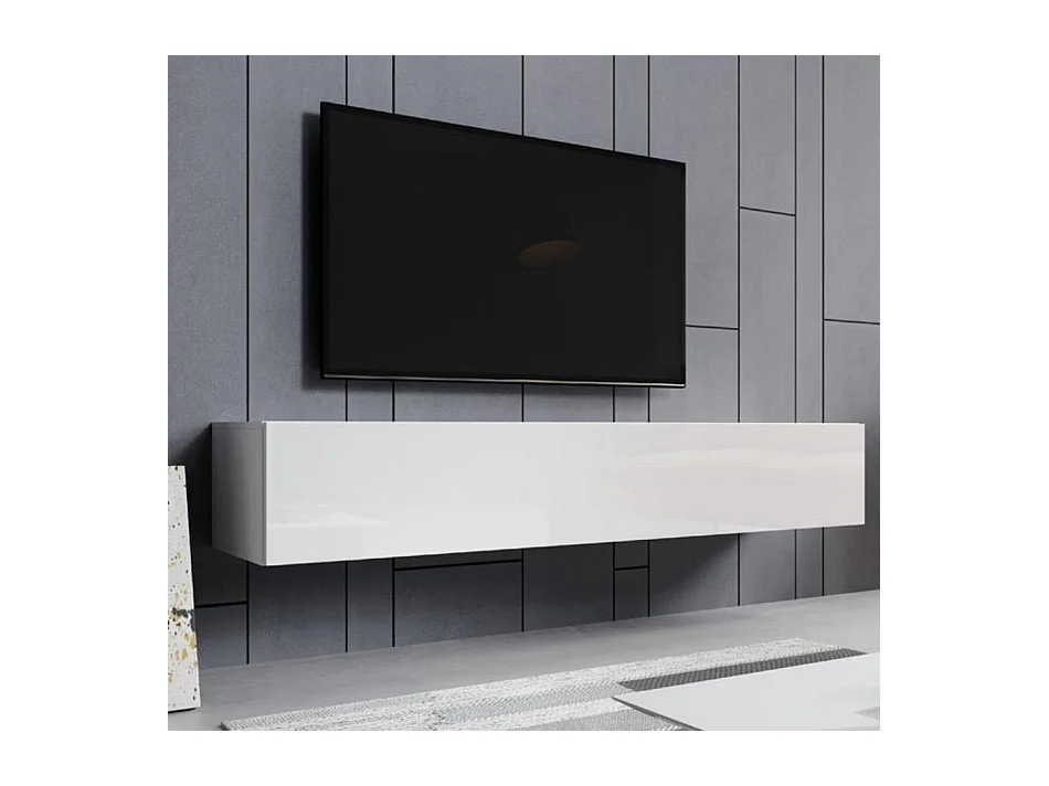 Mueble TV colgante para Salón comedor en Blanco 180x40x30cm Aitana M2