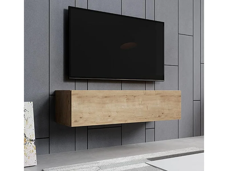 Mueble TV colgante para Salón comedor en Color Roble 120x40x30cm Aitana M1