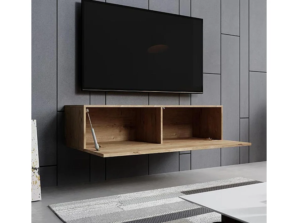 Mueble TV colgante para Salón comedor en Color Roble 120x40x30cm Aitana M1
