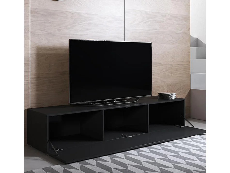 Mueble TV para Salón comedor en Negro 160x40x32cm Luke H2