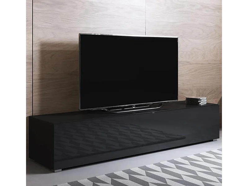 Meuble TV pour Salon Salle à manger en Noir 160x40x32cm Luke H2