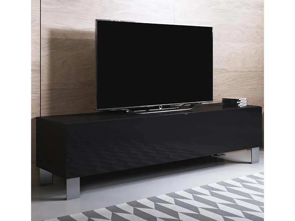 Mueble TV para Salón comedor en Negro 160x40x42cm Luke H2