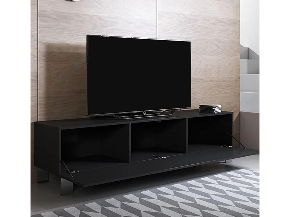 Mueble TV para Salón comedor en Negro 160x40x42cm Luke H2