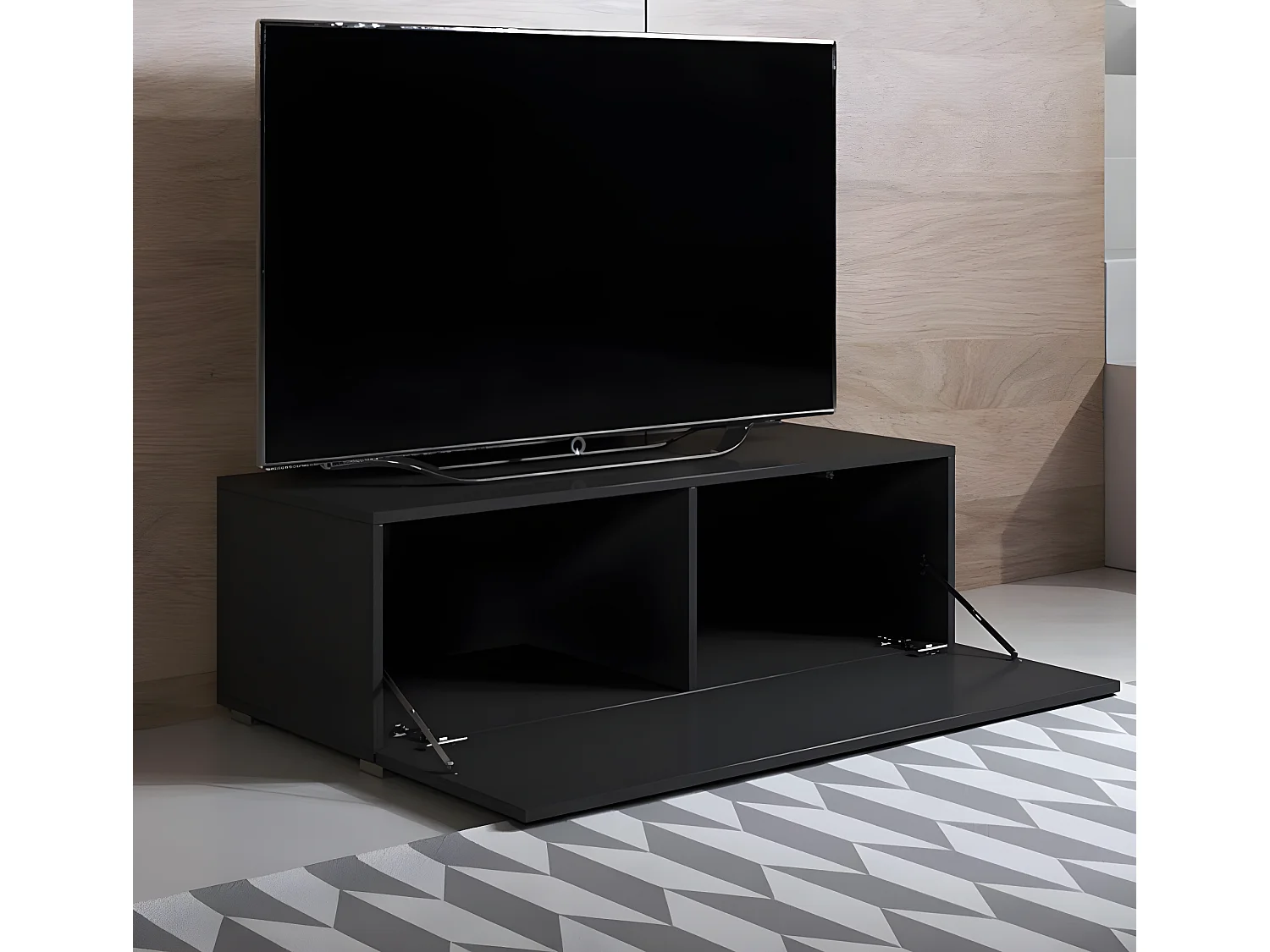 Mueble TV para Salón comedor en Negro 100x40x32cm Luke H1