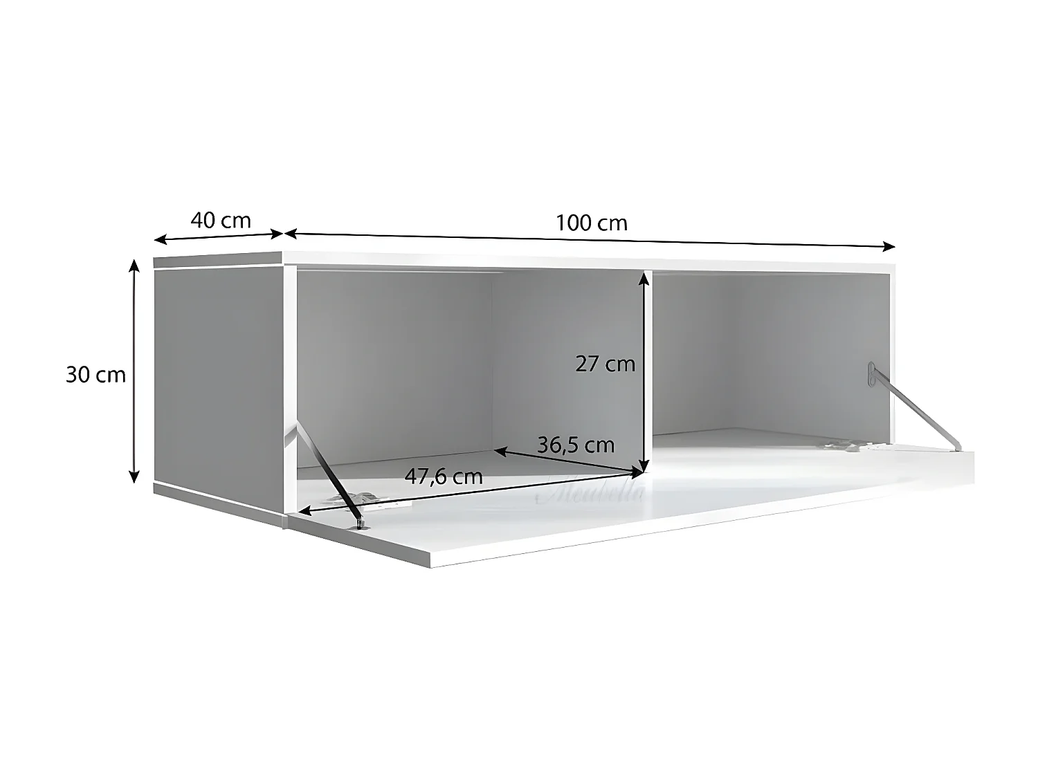 Mueble TV para Salón comedor en Negro 100x40x32cm Luke H1