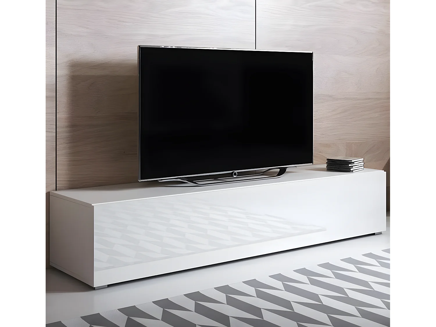 Mueble TV para Salón comedor en Blanco 160x40x32cm Luke H2