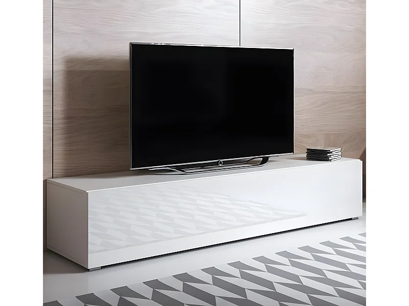 Meuble TV pour Salon Salle à manger en Blanc 160x40x32cm Luke H2