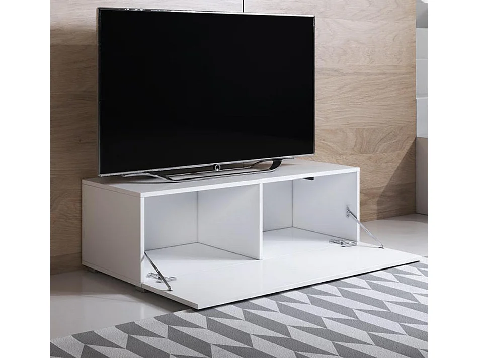 Meuble TV pour Salon Salle à manger en Blanc 100x40x32cm Luke H1