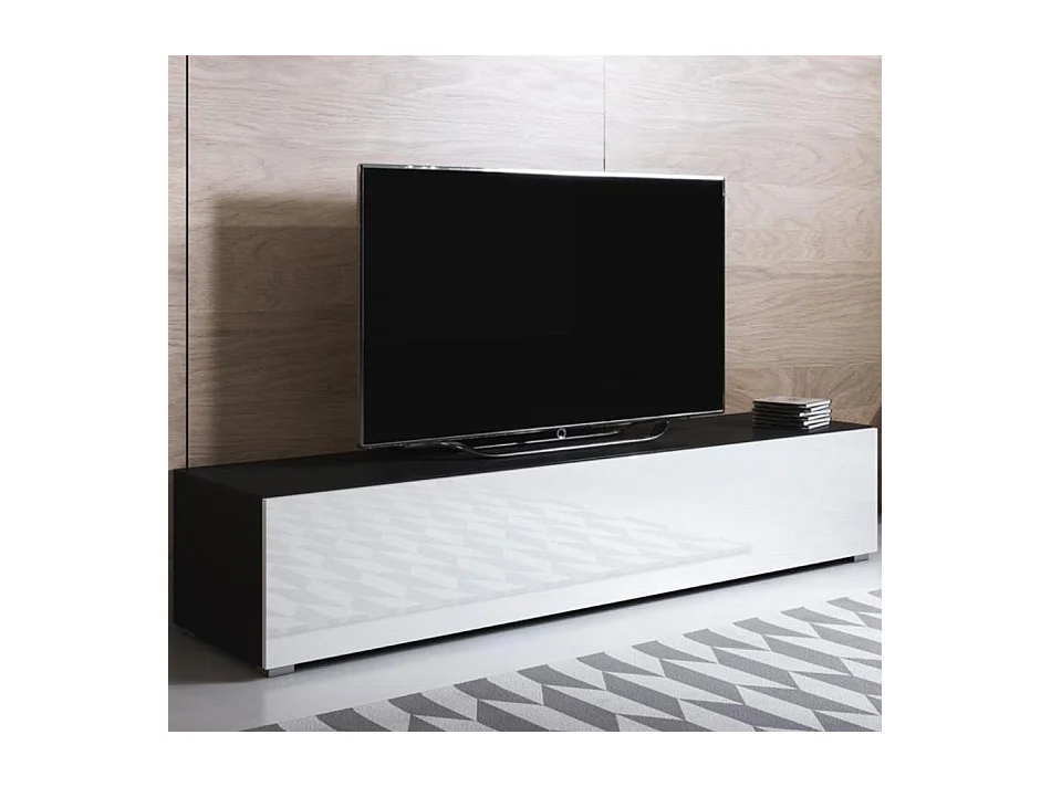 Meuble TV pour Salon Salle à manger en Noir et Blanc 160x40x32cm Luke H2
