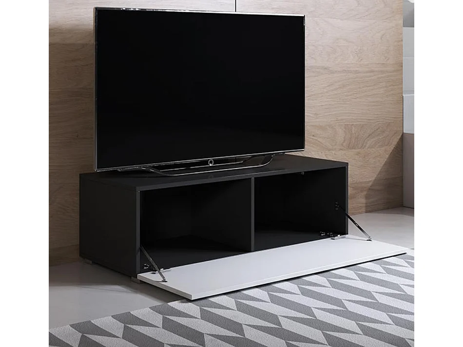 Mueble TV para Salón comedor en Negro y Blanco 100x40x32cm Luke H1