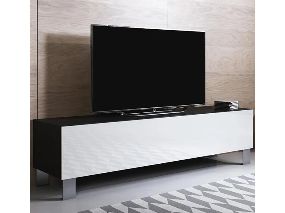 Mueble TV para Salón comedor en Negro y Blanco 160x40x42cm Luke H2
