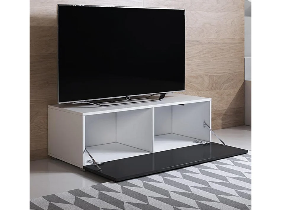 Mueble TV para Salón comedor en Blanco y Negro 100x40x32cm Luke H1