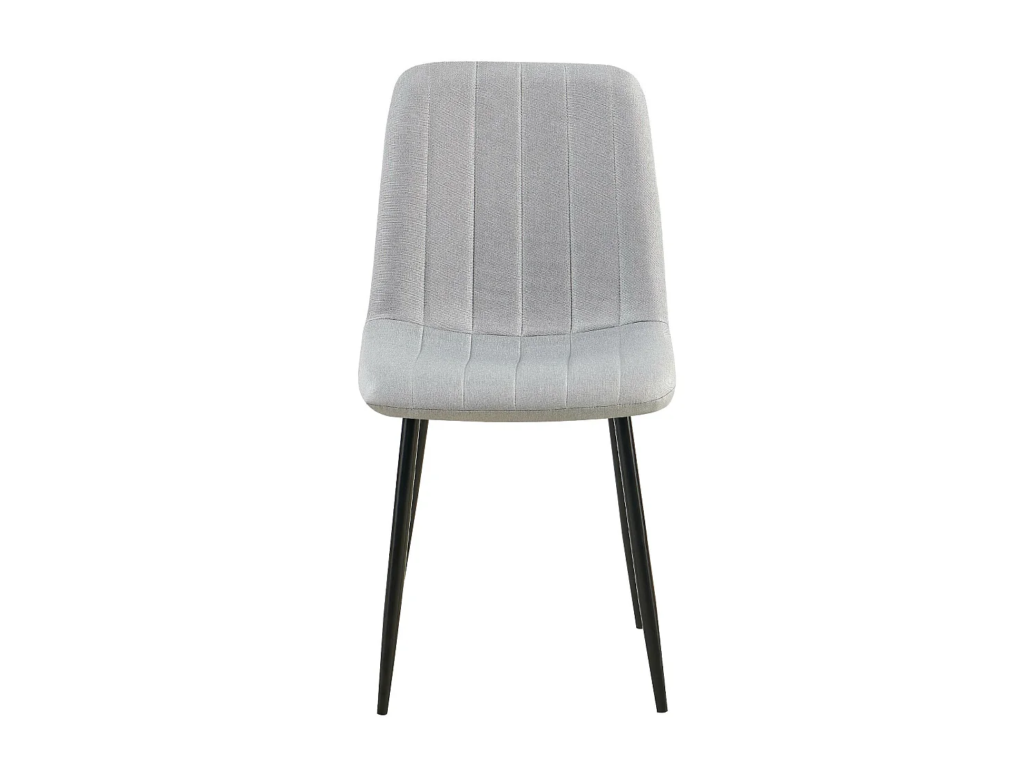 Set de 4 sillas de comedor costuras decorativas en tela gris base metal negro M10_001772