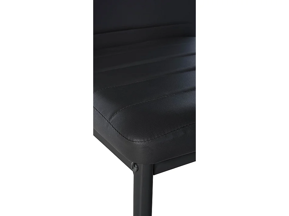 Juego de 6 sillas de comedor estilo simple polipiel negro y metal M10_001841