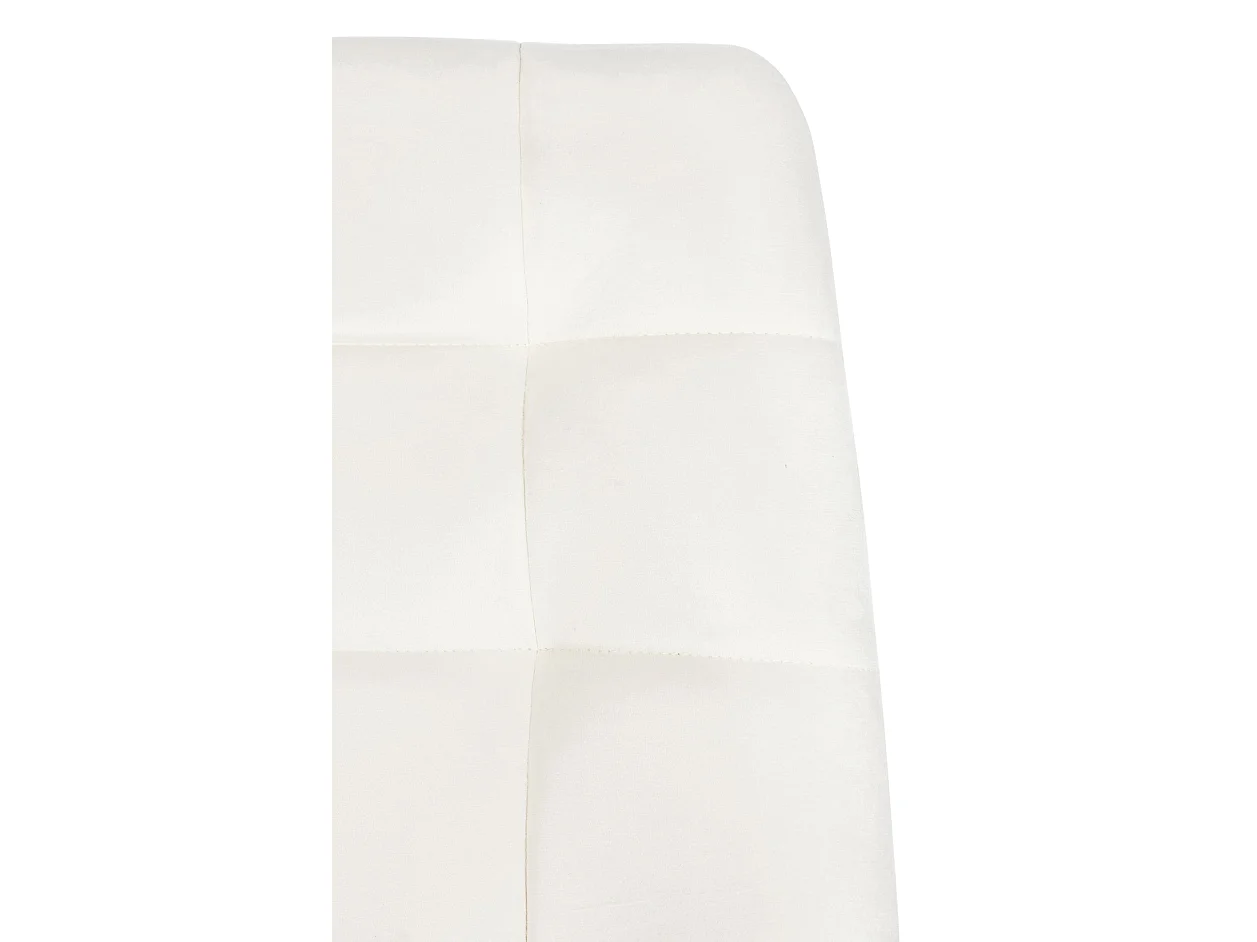 Silla de comedor costuras decorativas en forma de cuadros en terciopelo blanco crema pie metal negro mate M10_002000