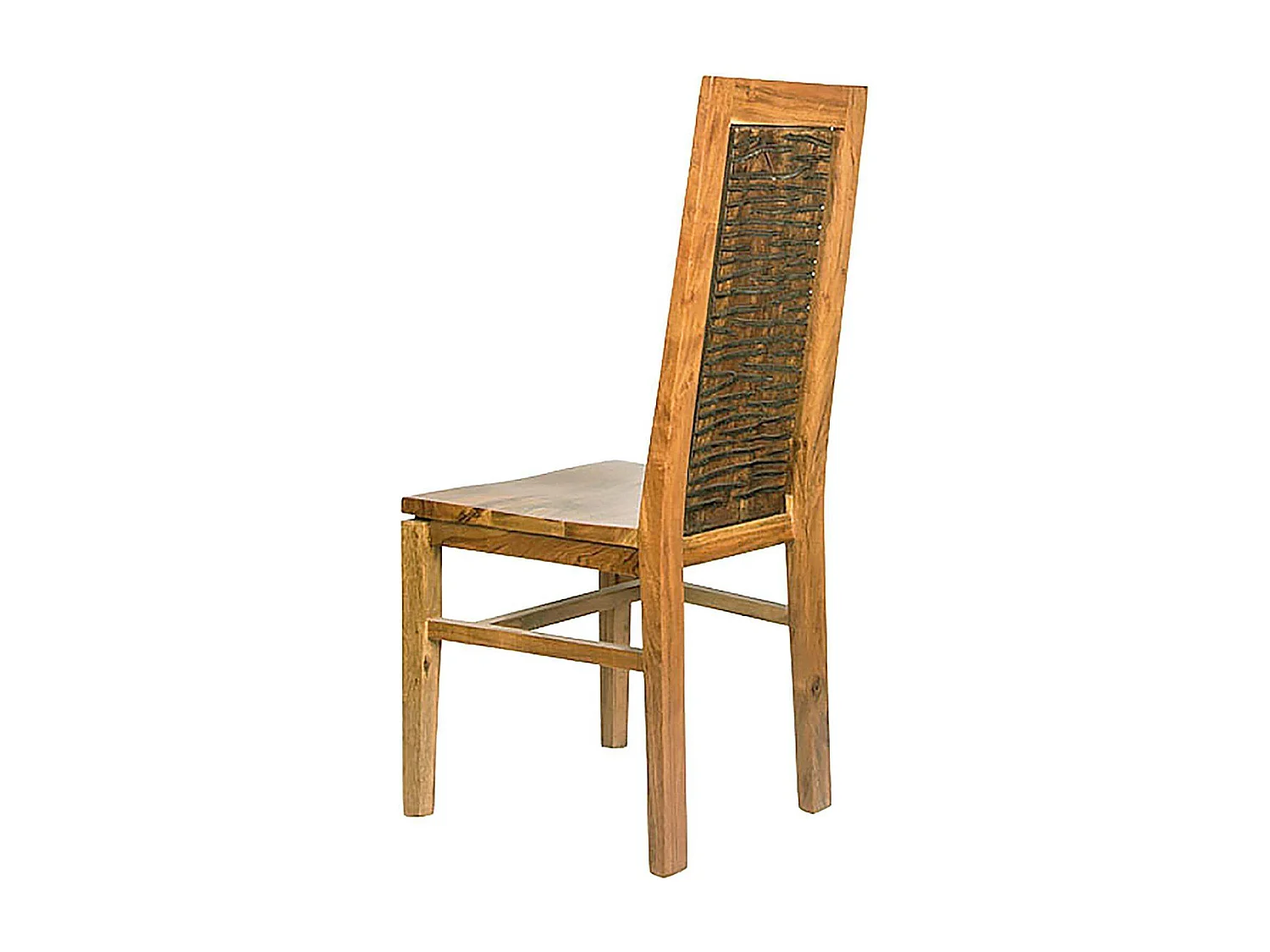 Chaise bois sculpté bicolore "Acacia Maya"
