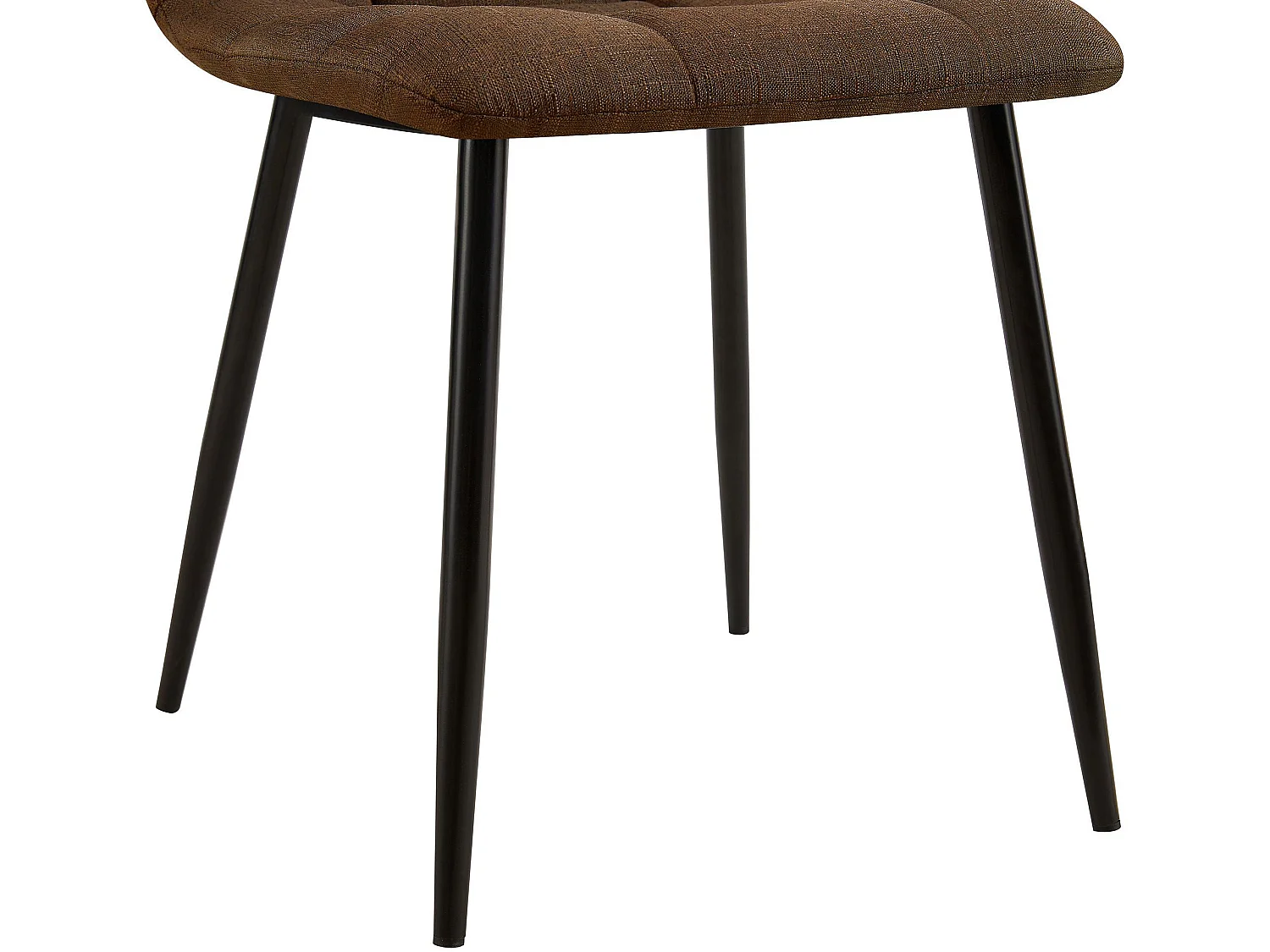 Set de dos sillas de comedor bordado decorativo en forma de cuadros terciopelo marrón y metal M10_001857