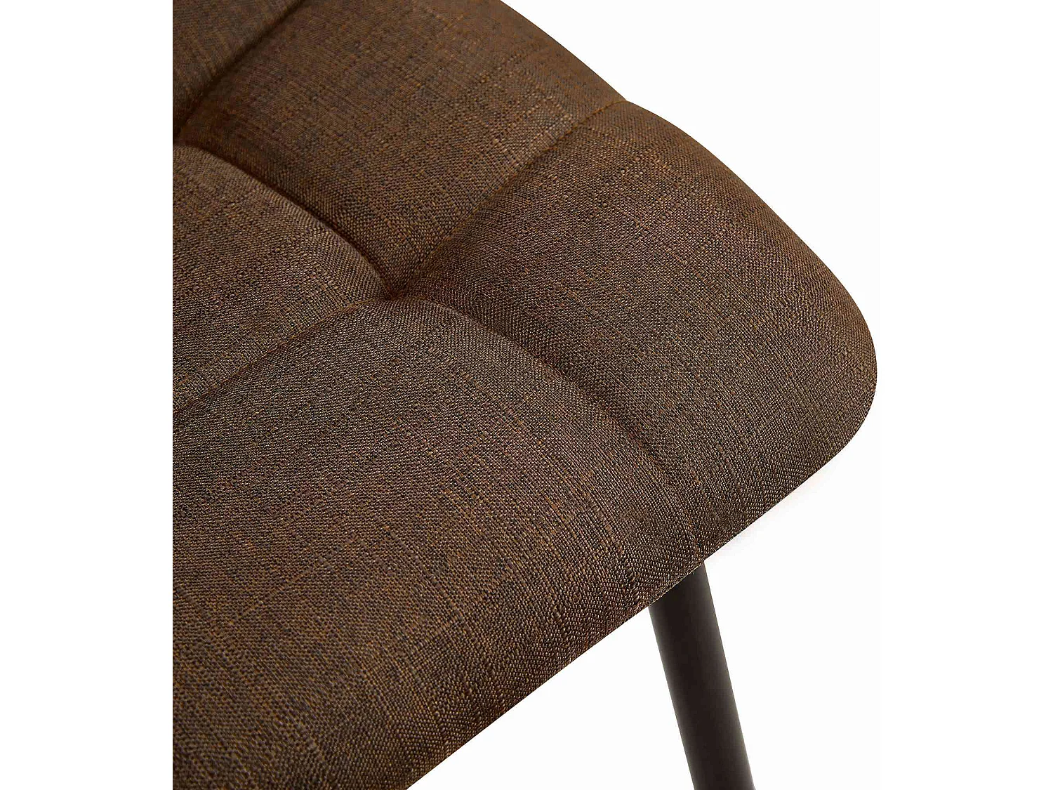 Set de dos sillas de comedor bordado decorativo en forma de cuadros terciopelo marrón y metal M10_001857