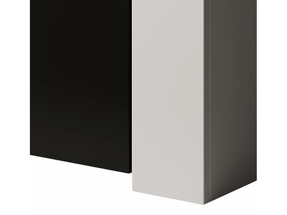 Aparador para Salón comedor en Blanco y Negro con LED 155x37x91,5cm Rialta