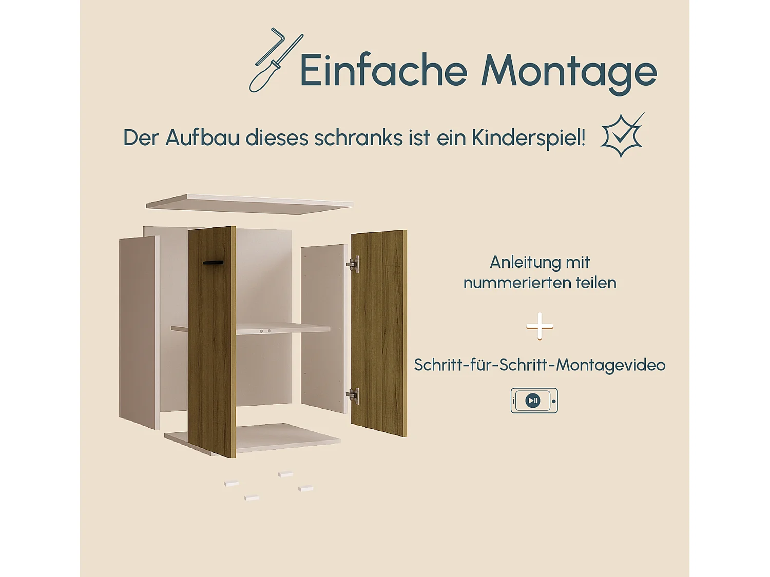 Bahut Buffet bas pour Salon Salle à manger en Blanc et Sonoma 60x30x71cm Lander L2