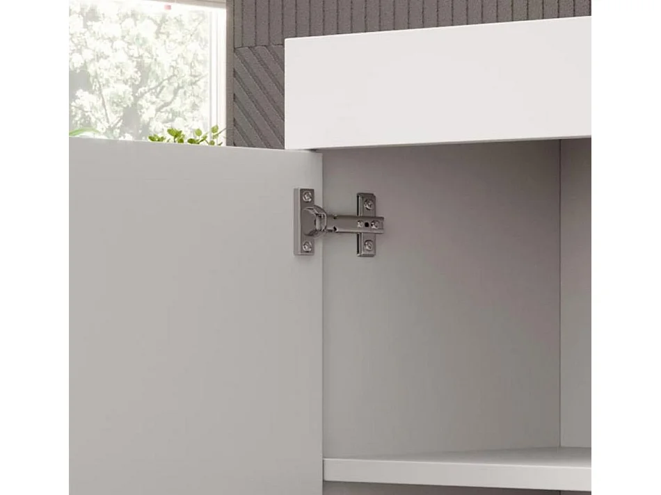 Aparador para Salón comedor en Blanco con LED 135x34x73cm Sefora